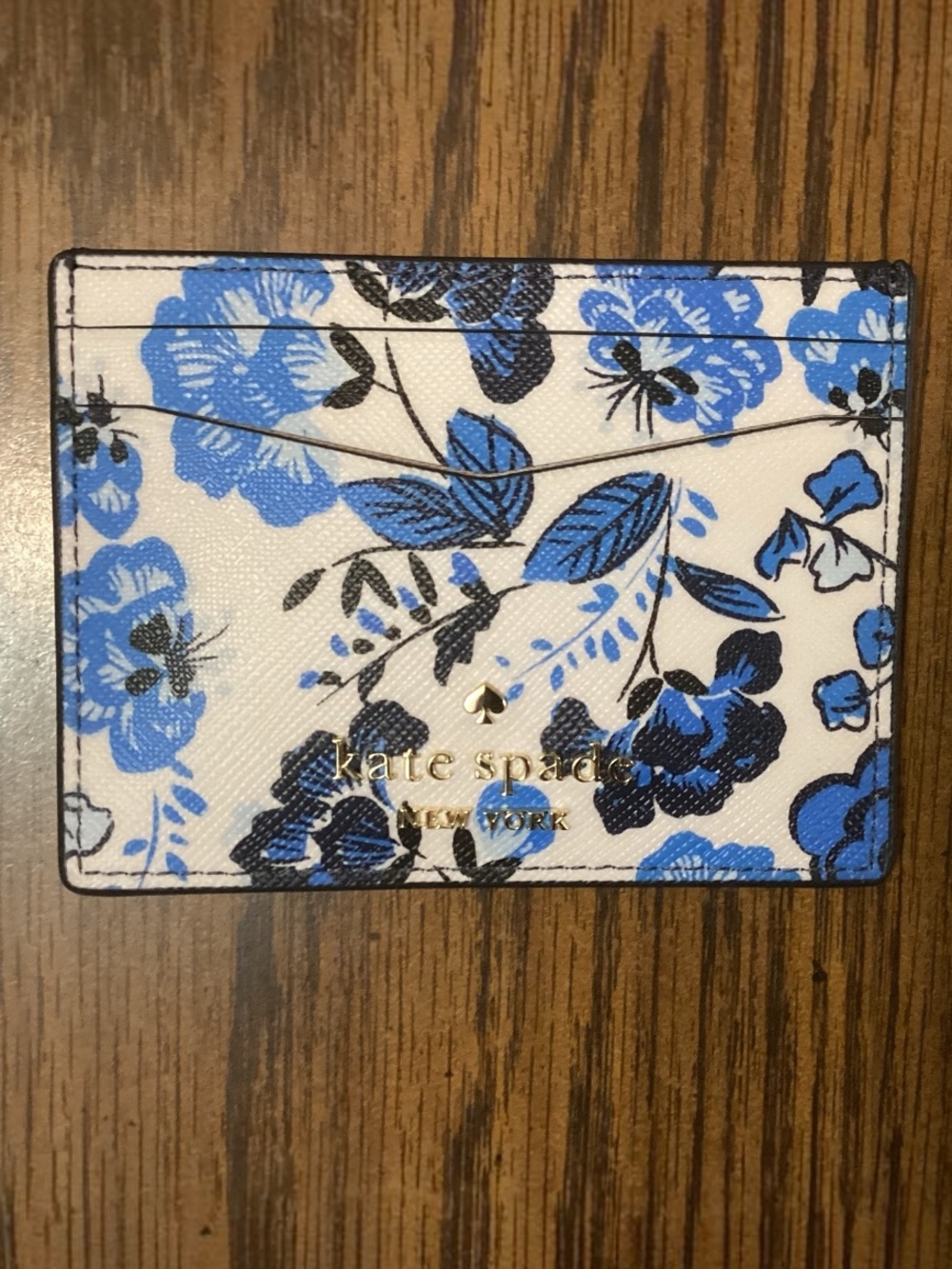 Kate Spade Staci Card holder in Floral Blue Multicolor, With Dust Bag, NWT - Picture 2 of 4